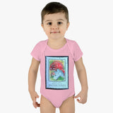 Mushroom Red Stamp Baby Onesie