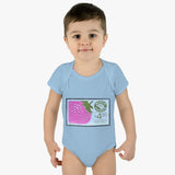 Strawberry Stamp Baby Onesie