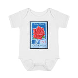 Red Rose Stamp Baby Onesie