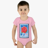 Red Rose Stamp Baby Onesie