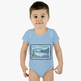 Mountains of Asia Stamp Baby Onesie