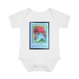 Mushroom Red Stamp Baby Onesie