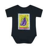 Eggplant Vegetable Stamp Baby Onesie