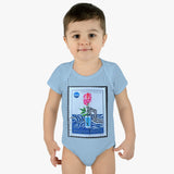 Skeleton Rose Stamp Baby Onesie