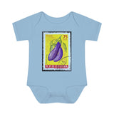 Eggplant Vegetable Stamp Baby Onesie