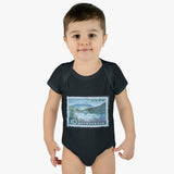 Mountains of Asia Stamp Baby Onesie