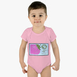 Strawberry Stamp Baby Onesie