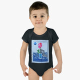 Skeleton Rose Stamp Baby Onesie