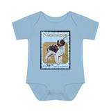Saint Bernard Dog Stamp Baby Onesie