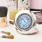 Time Clock Pocket Watch Compact Travel Mirror