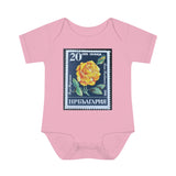 Yellow Rose Stamp Baby Onesie