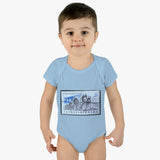 Bicycle Stamp Baby Onesie