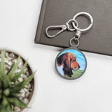 Basset Hound Dog Keyring