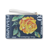 Yellow Rose Flower Clutch Bag