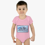 Bicycle Stamp Baby Onesie