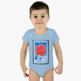 Red Rose Stamp Baby Onesie