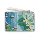 Japan Coastline Stamp Clutch Bag