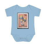 Mushroom Stamp Baby Onesie