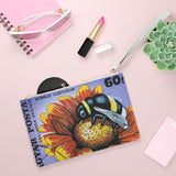 Bee on a Flower Clutch Bag