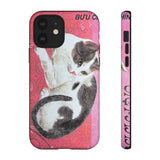 Black and White Cat Tough Phone Case