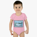 Mountains of Asia Stamp Baby Onesie