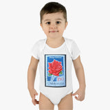 Red Rose Stamp Baby Onesie
