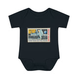 Man on the Moon Stamp Baby Onesie