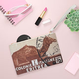 Camel Stamp Clutch Bag