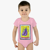 Eggplant Vegetable Stamp Baby Onesie
