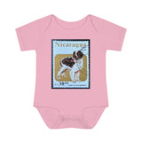 Saint Bernard Dog Stamp Baby Onesie