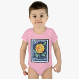 Yellow Rose Stamp Baby Onesie