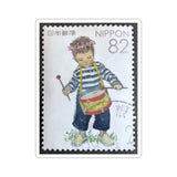 Little Drummer Kid Stamp Sticker