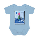 Skeleton Rose Stamp Baby Onesie