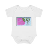 Strawberry Stamp Baby Onesie