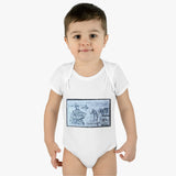Fisherman Stamp Baby Onesie