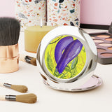 Eggplant Compact Travel Mirror
