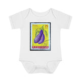 Eggplant Vegetable Stamp Baby Onesie
