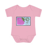 Strawberry Stamp Baby Onesie