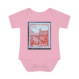 Columbia Castle Stamp Baby Onesie
