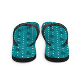 Leaf & Dot Print Flip Flops