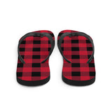 Buffalo Plaid Print Flip Flops