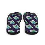 Japan Coastline Stamp Flip Flops