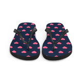 Pink Heart Print Flip Flops