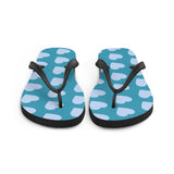 Blue Heart Print Flip Flops
