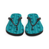 Leaf & Dot Print Flip Flops