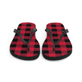 Buffalo Plaid Print Flip Flops