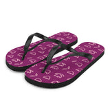 Maroon Flower Print Flip Flops