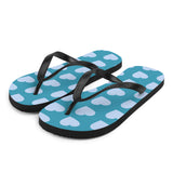 Blue Heart Print Flip Flops