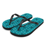 Leaf & Dot Print Flip Flops