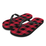 Buffalo Plaid Print Flip Flops